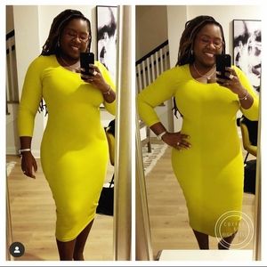 Never Worn Midi Dress(Yellow/Greenish color)